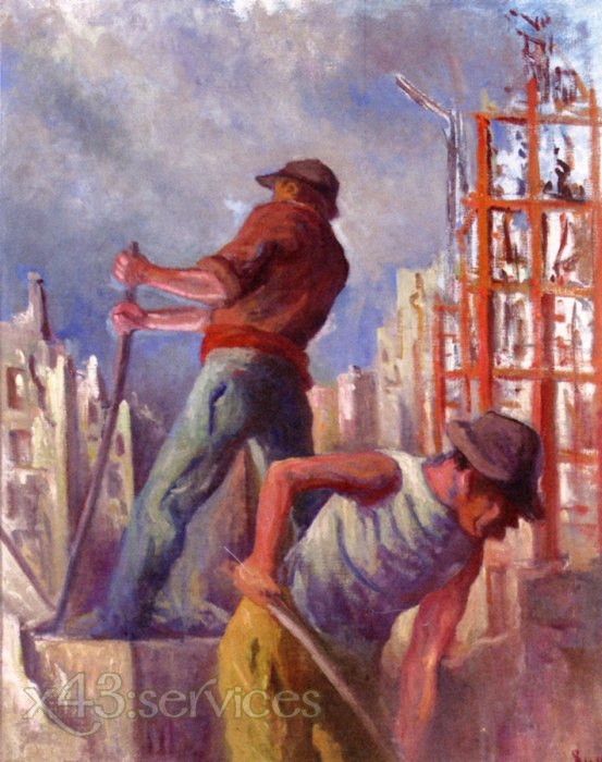 Maximilien Luce - Arbeiter auf einer Baustelle - Workers on a Building Site